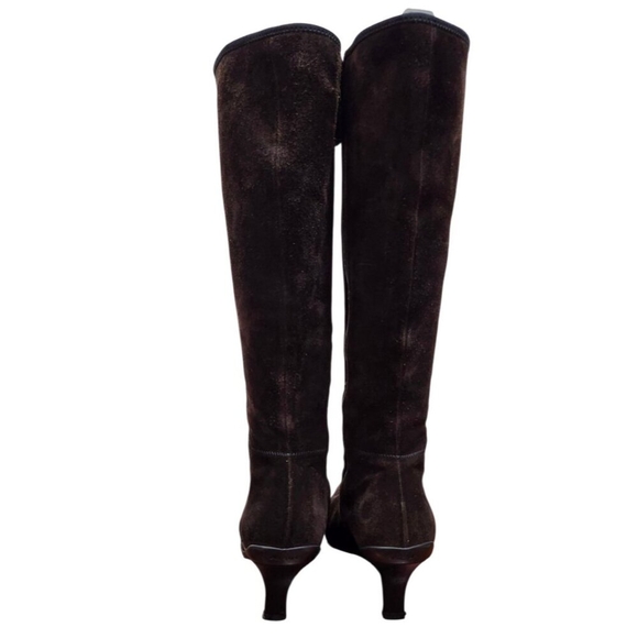 PRADA BROWN SUEDE HEELED BOOTS - EU 38.5/US 8 - Picture 10 of 16